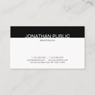 Creative Minimalist Black And White Trendy Plain Business Card