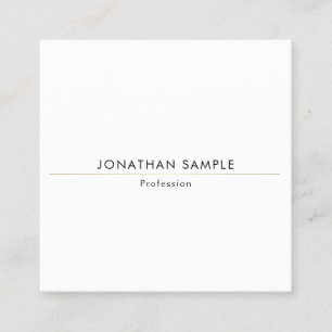 Creative Minimalist Design Gold Plain Trendy Luxe Square Business Card