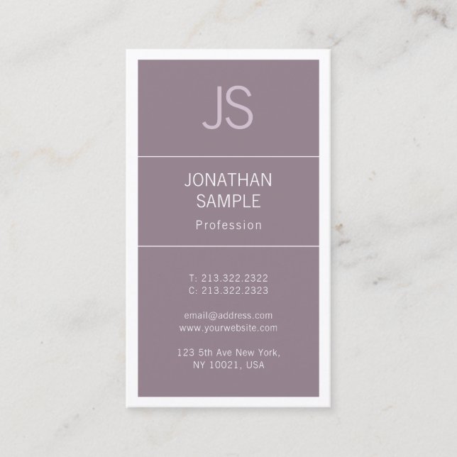 Creative Minimalist Design Modern Plain Excellent Business Card (Front)