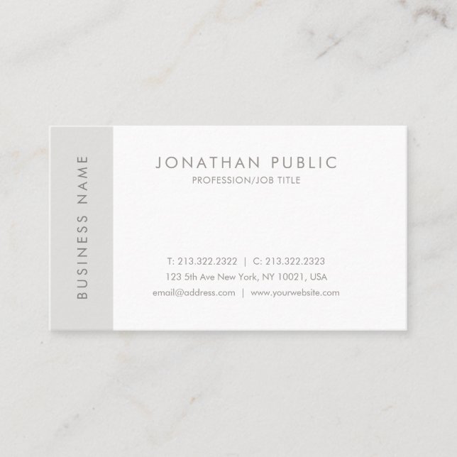 Creative Minimalist Design Modern Simple Plain Top Business Card (Front)