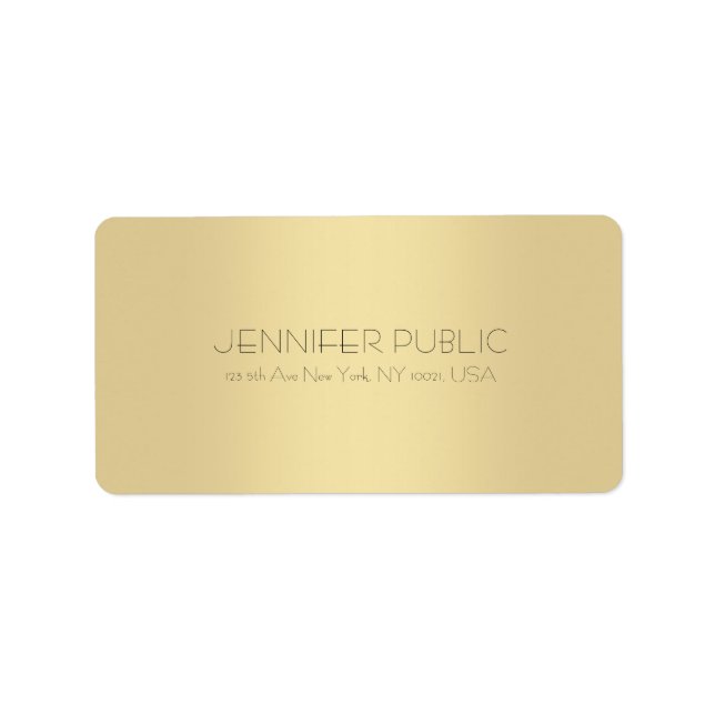 Creative Minimalist Modern Gold Professional Plain Label (Front)
