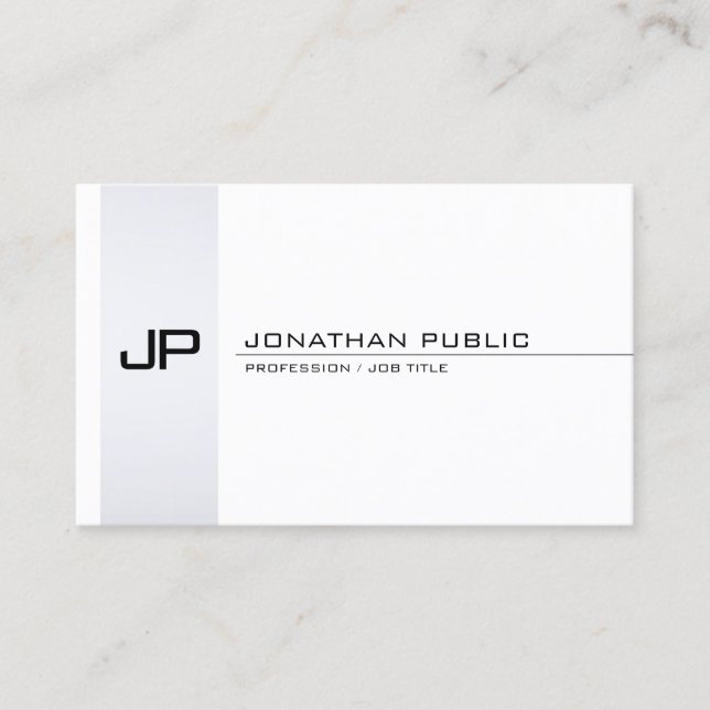 Creative Minimalist Monogram Modern Simple Plain Business Card (Front)