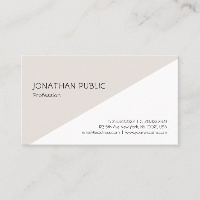 Creative Minimalist Template Modern Elegant Business Card (Front)