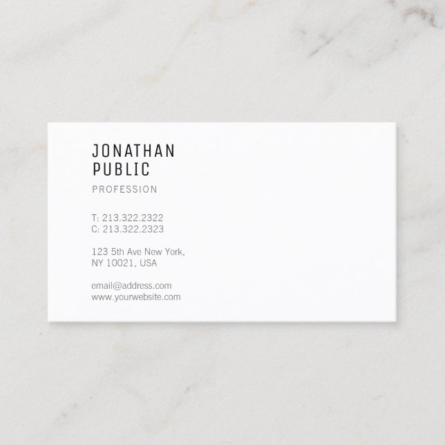 Creative Minimalistic Professional Modern Template Business Card (Front)