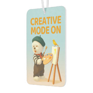 Creative Mode On: Painter Bichon Dog Artist Art Car Air Freshener