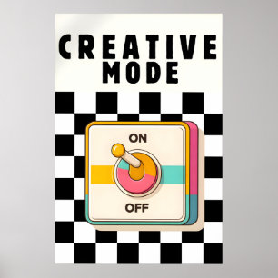 Creative Mode Poster, Retro Switch Pop Art Print