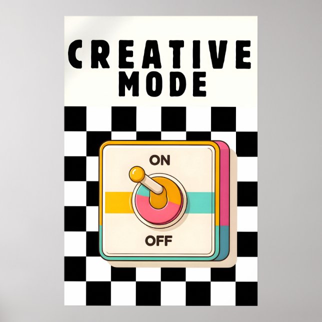 Creative Mode Poster, Retro Switch Pop Art Print (Front)