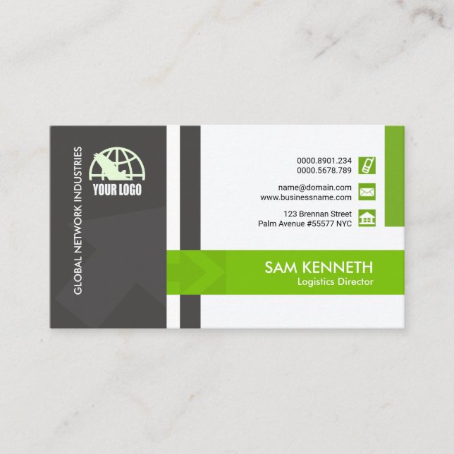 Creative Modern Arrowhead Distribution Logistics Business Card (Front)