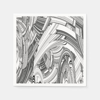 Creative Modern Art Black and White Napkin