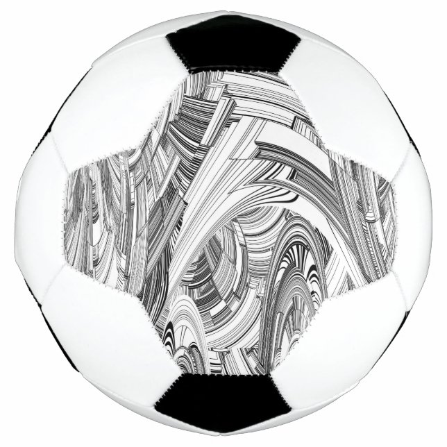 Creative Modern Art Black and White Soccer Ball (Front)
