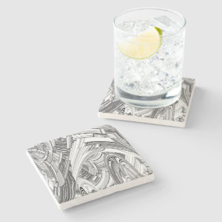 Creative Modern Art Black and White  Stone Coaster