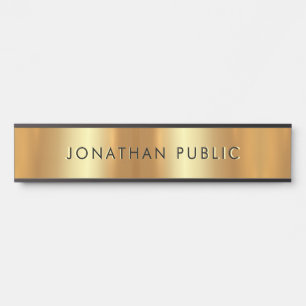 Creative Modern Black And Gold Simple Template Door Sign