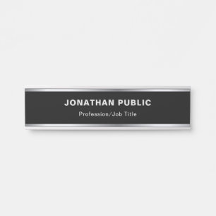 Creative Modern Design Black And Silver Glamourous Door Sign