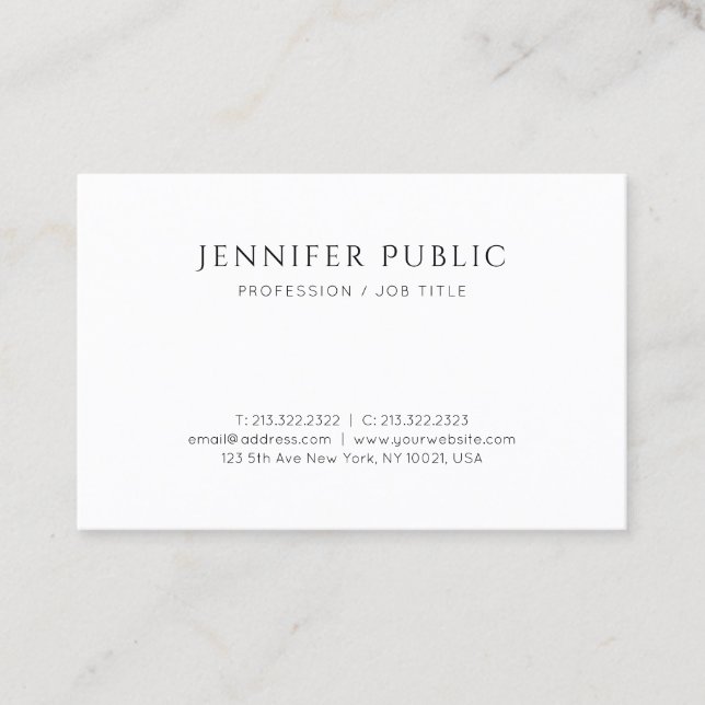 Creative Modern Design Simple Plain Professional Business Card (Front)