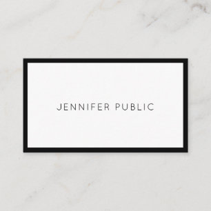 Creative Modern Elegant Black White Cool Plain Business Card