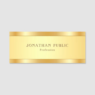 Creative Modern Elegant Gold Metallic Look Trendy Name Tag