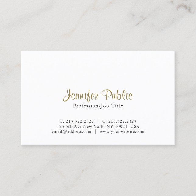 Creative Modern Elegant White Simple Plain Business Card (Front)