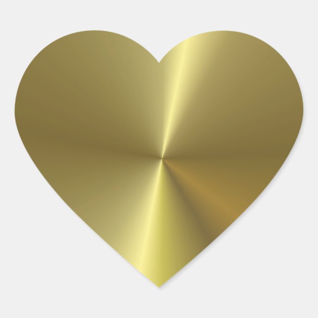 Creative Modern Faux Gold Metallic Look Blank Heart Sticker (Front)