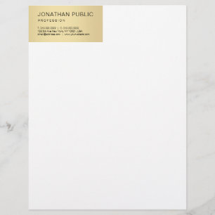 Creative Modern Gold White Template Elegant Simple Custom Letterhead
