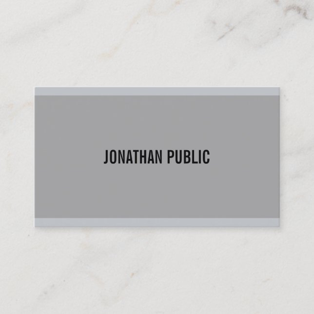 Creative Modern Grey Elegant Simple Template Cool Business Card (Front)