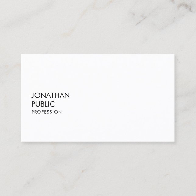 Creative Modern Minimal Professional Smooth Plain Business Card (Front)