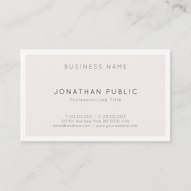Creative Modern Minimalist Classy Simple Design Business Card (Front)