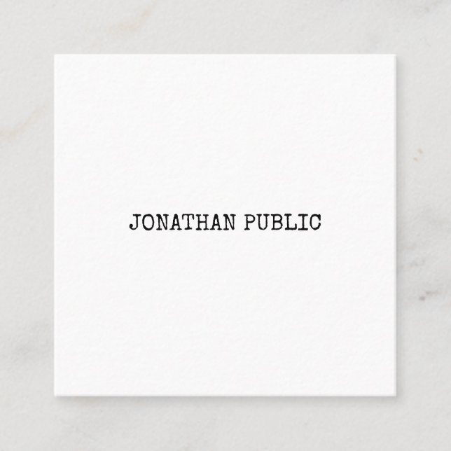Creative Modern Minimalist Design Template Cool Square Business Card (Front)