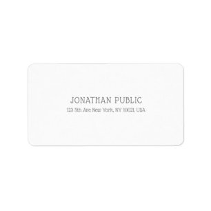 Creative Modern Minimalist Elegant Plain White Label