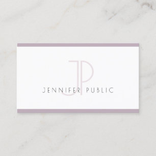 Creative Modern Minimalistic Plain Purple White Business Card