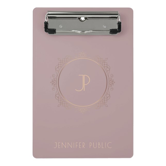 Creative Modern Monogram Elegant Professional Mini Clipboard (Front)