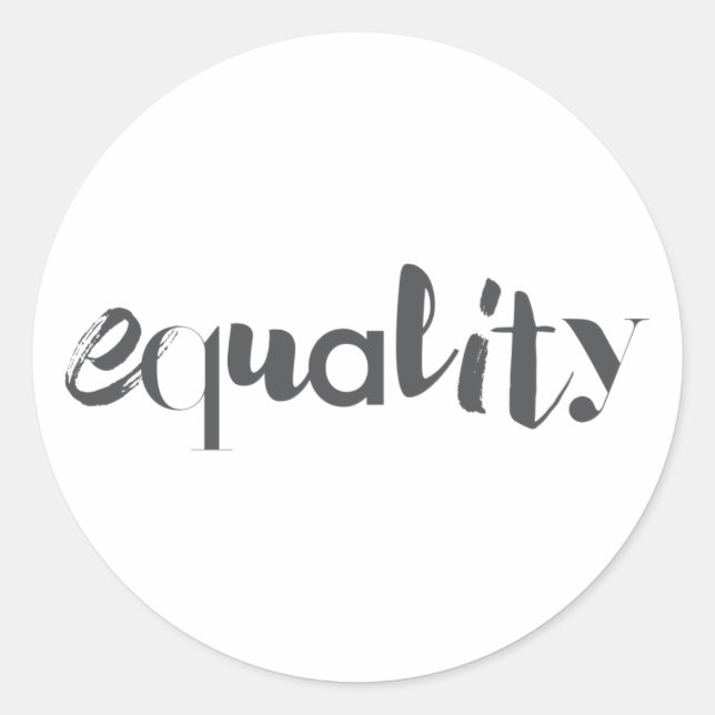 Creative, modern, playful, cool design of Equality Classic Round Sticker (Front)