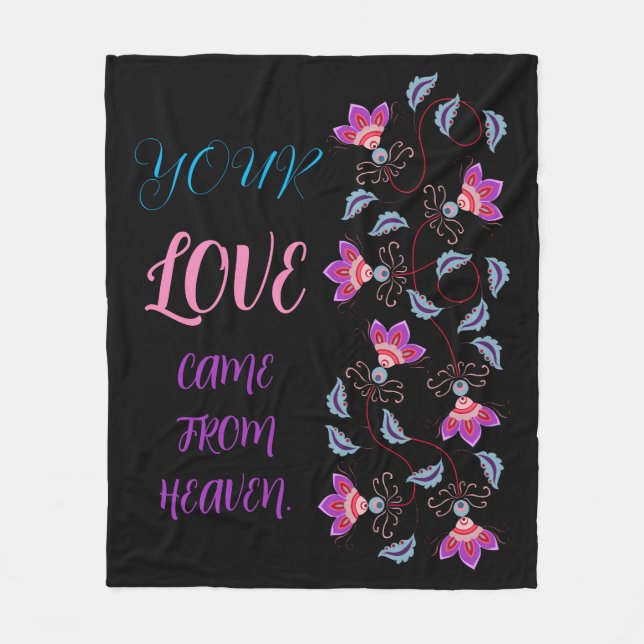 CREATIVE MODERN PURPLE FLOWER ART GIFT FLEECE BLANKET (Front)