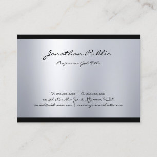 Creative Modern Script Cool Silver Plain Trendy Business Card