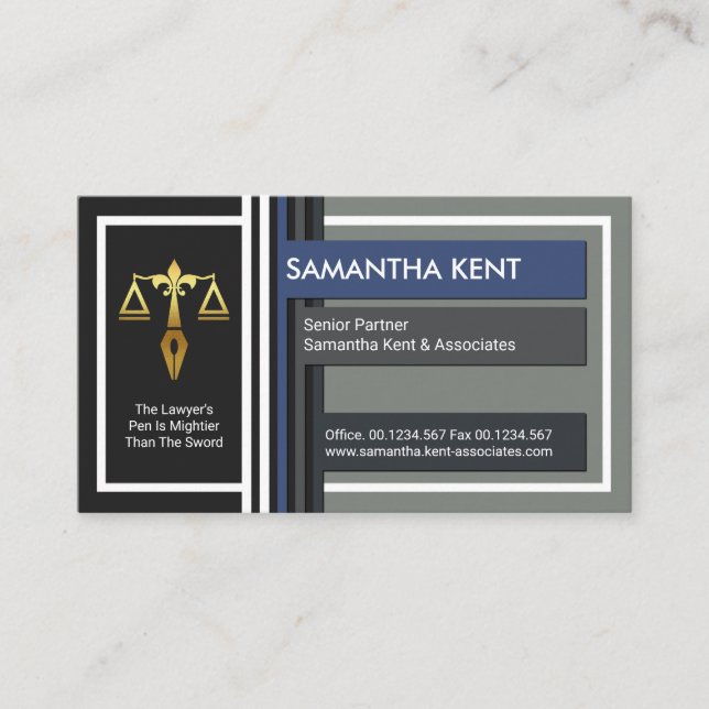 Creative Modern Signboard Notice Solicitor Lawyer Business Card (Front)