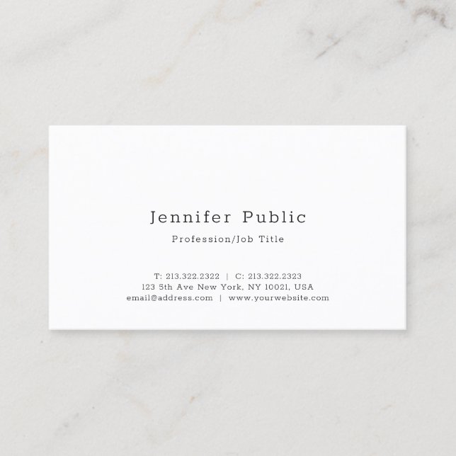Creative Modern Simple Elegant Minimalist Template Business Card (Front)