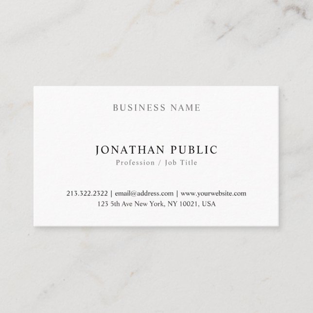 Creative Modern Simple Professional Template Top Business Card (Front)