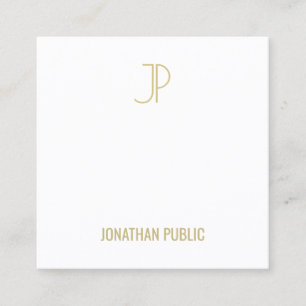 Creative Modern Template Gold Monogrammed Top Square Business Card