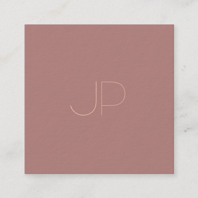 Creative Modern Trendy Design Monogram Template Square Business Card (Front)