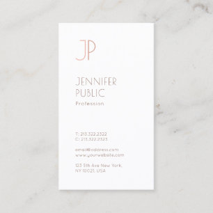 Creative Monogram Plain Modern Minimalist Design Business Card