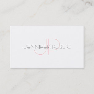 Creative Monogram Sleek Plain Luxe Design Trendy Business Card