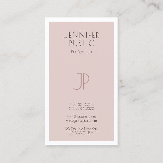 Creative Monogram Trendy Artistic Plain Luxury Business Card (Front)