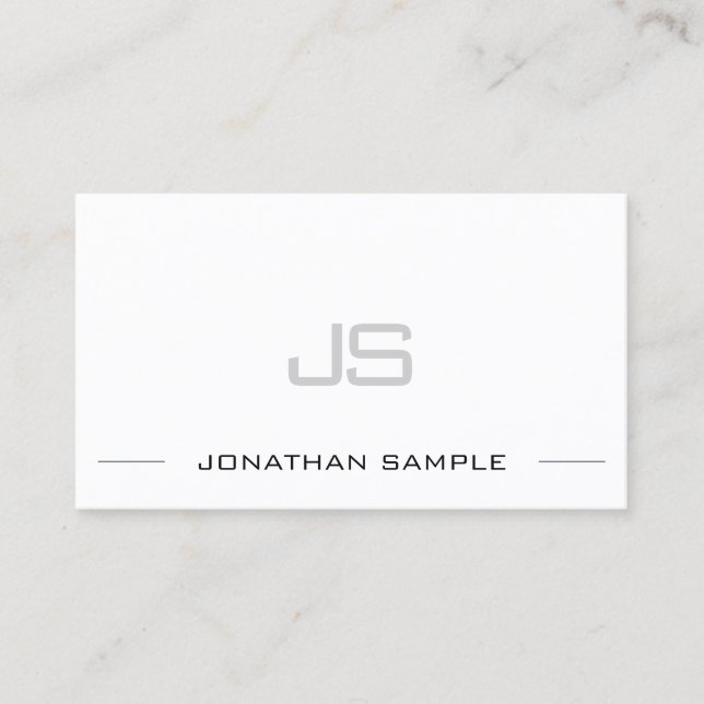 Creative Monogrammed Professional Simple Modern Business Card (Front)