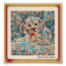 Creative Mosaic Image of a Morkie "Copper"
