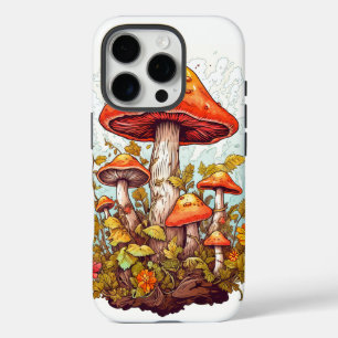 Creative Mushroom Forest Illustration iPhone 16 Pro Case