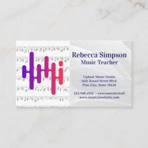 Creative Music Logo   Note Sheet Business Card