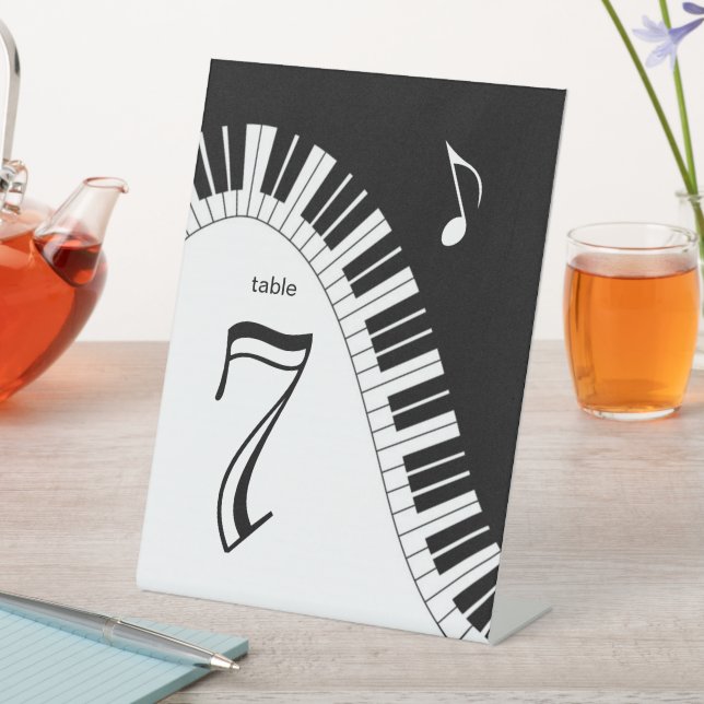 Creative Musicians Piano Key Table Number Pedestal Sign (In SItu)