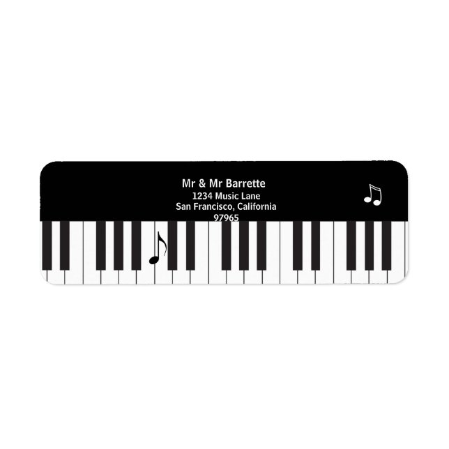 Creative Musicians Piano Keys Return Address (Front)