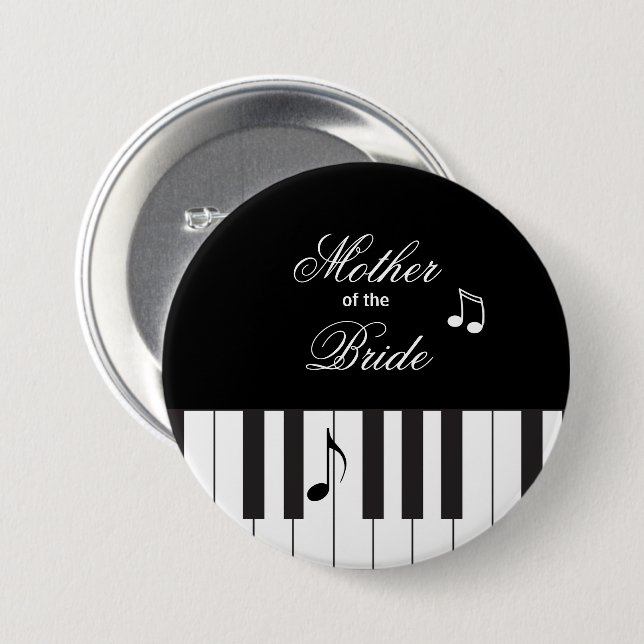 Creative Musicians Piano Keys Wedding 7.5 Cm Round Badge (Front & Back)