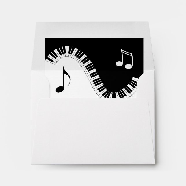 Creative Musicians Piano Keys Wedding Envelope (Back (Bottom))
