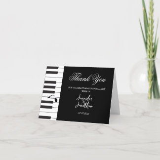 Creative Musicians Piano Keys Wedding Thank You Card